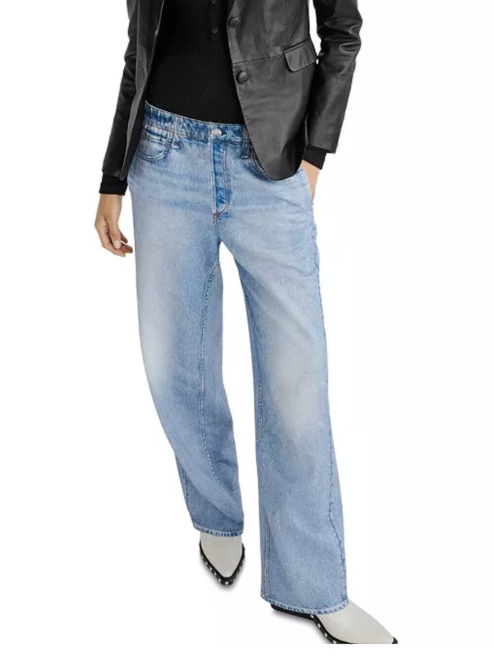 Rag & Bone Miramar Wide Leg Cotton Terry Sweatpant Jeans in Valentina - M